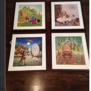 4 Custom framed nursery rhyme art